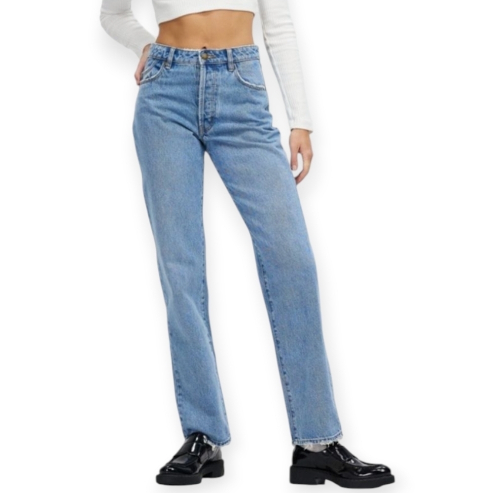 Rolla's Classic Straight Leg Jeans High Rise Blue Denim Size 27
